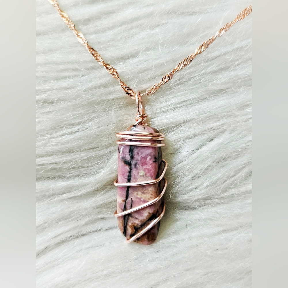 Handcrafted Rhodonite Necklace